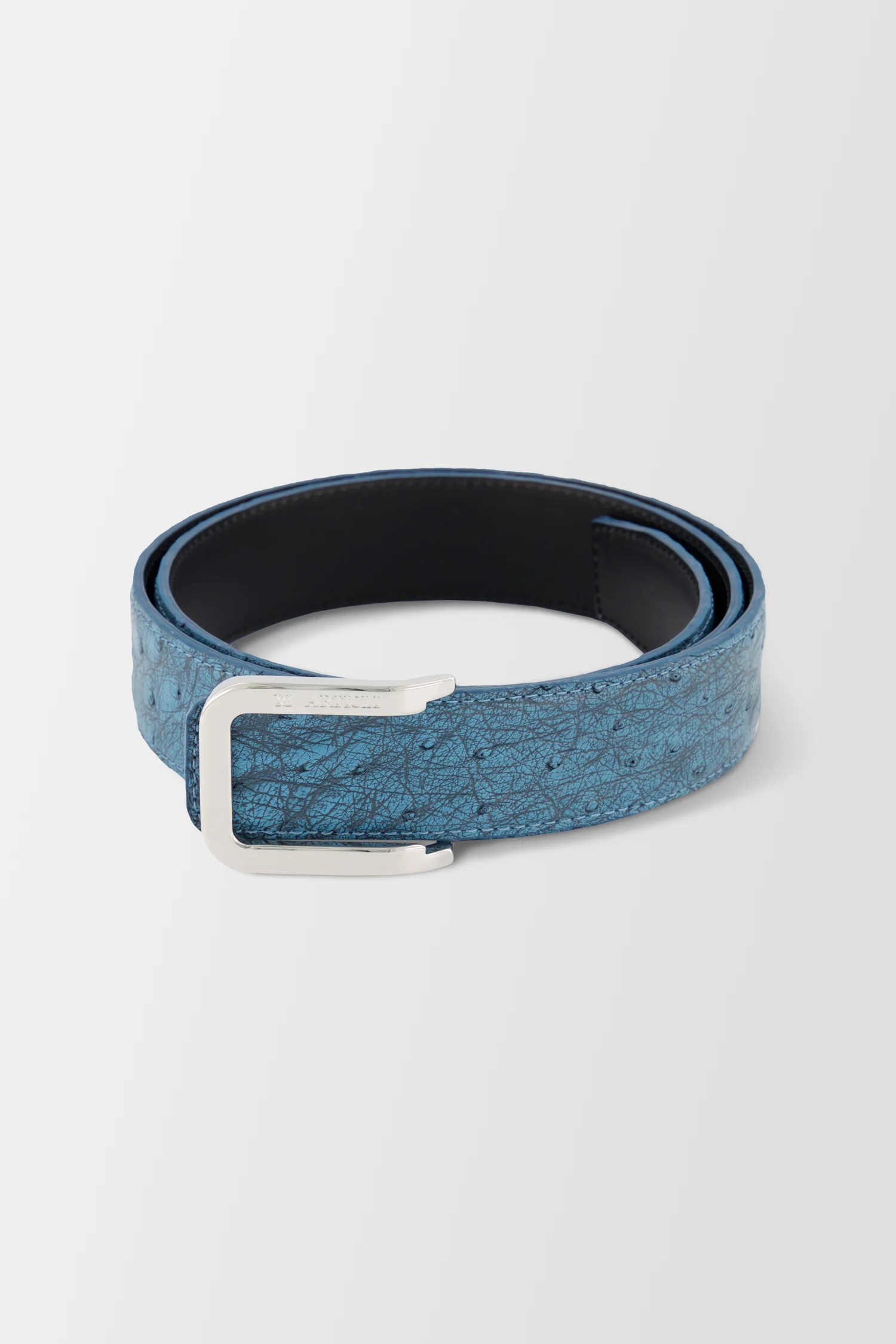 Artioli Blue Yalta Petrolio Ostrich Belt Style 2