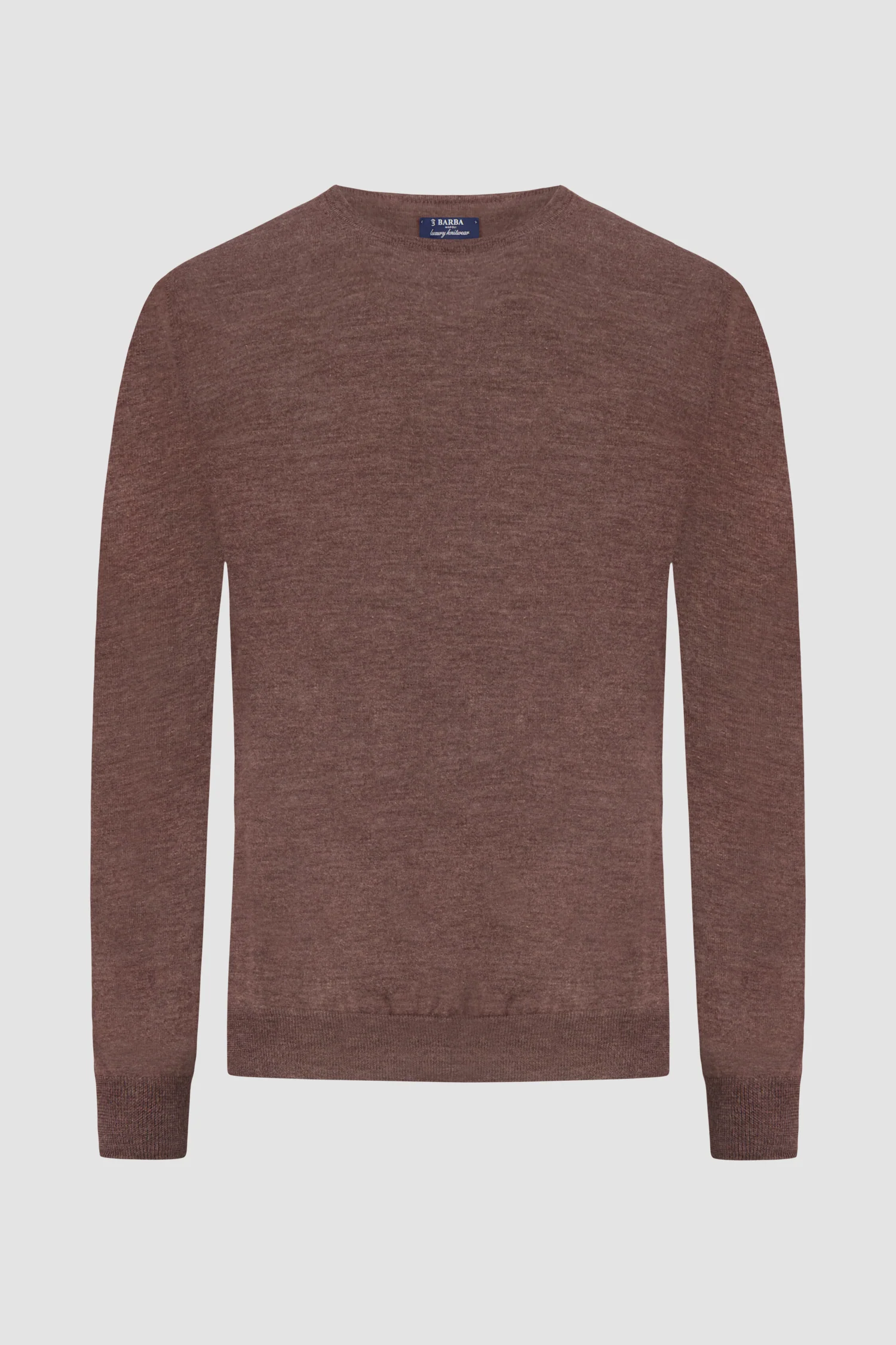 Barba Napoli Brown Round Neck Paricollo Sweater