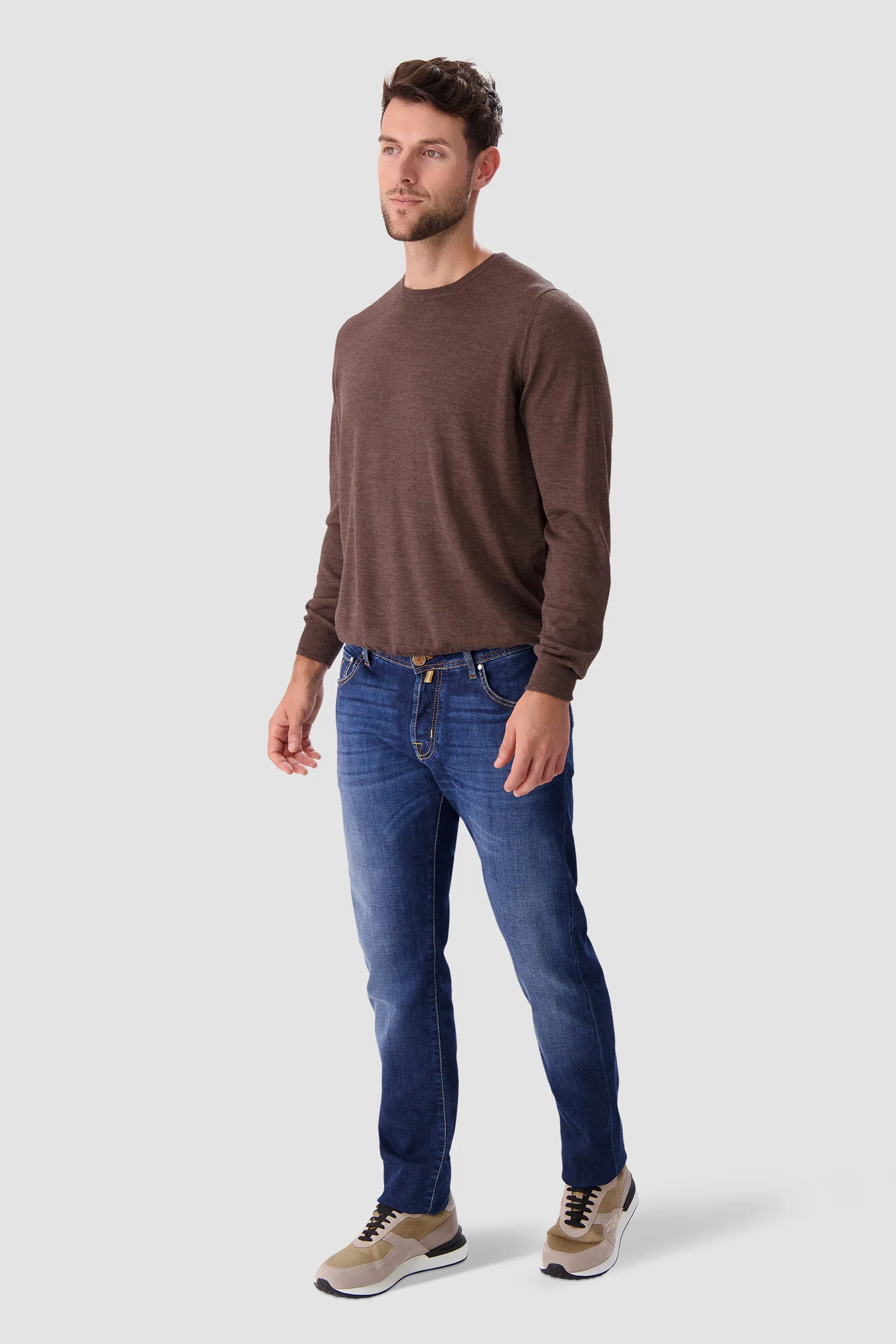 Barba Napoli Brown Round Neck Paricollo Sweater - Image 5