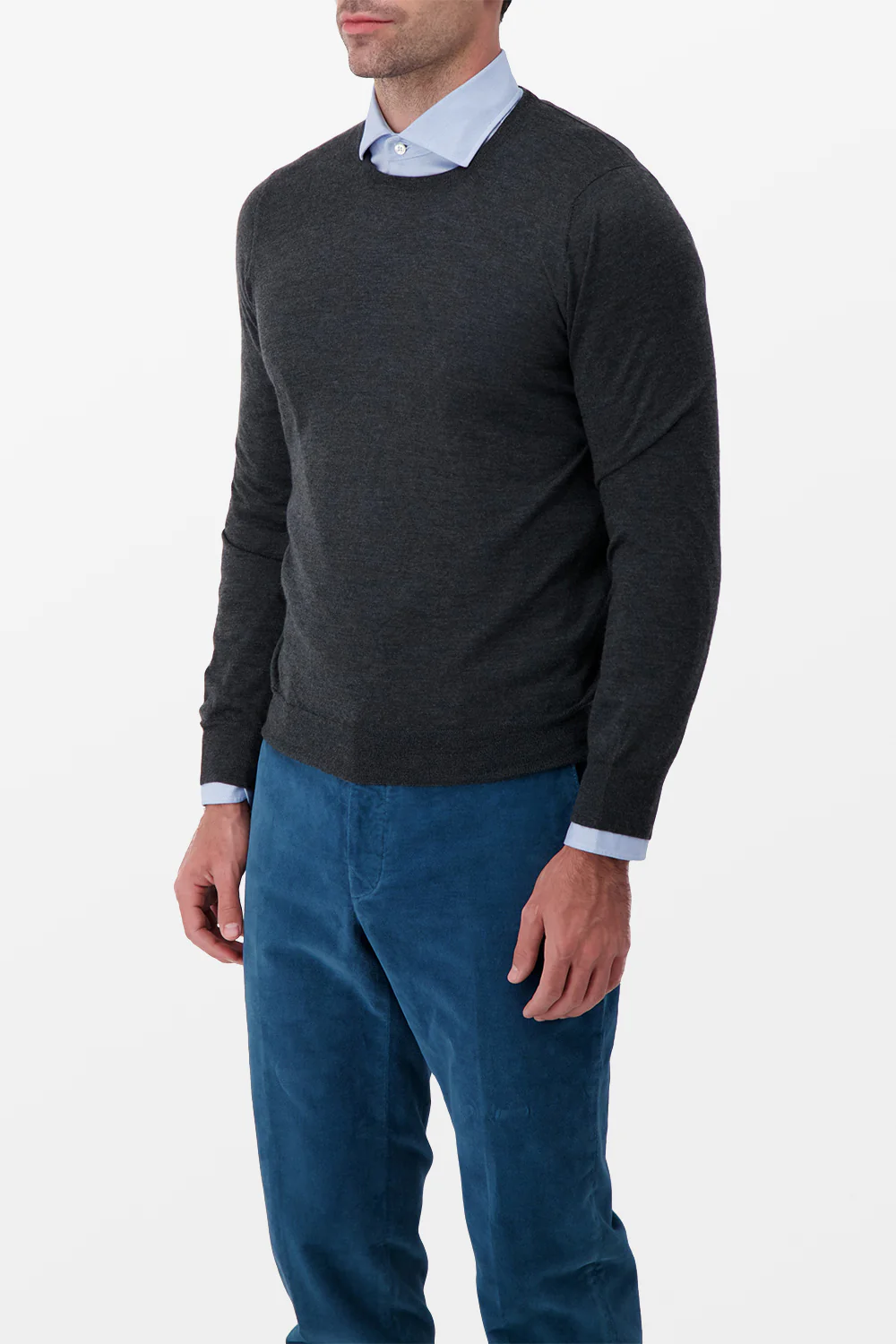 Barba Napoli Grey Cashmere Sweater - Image 2