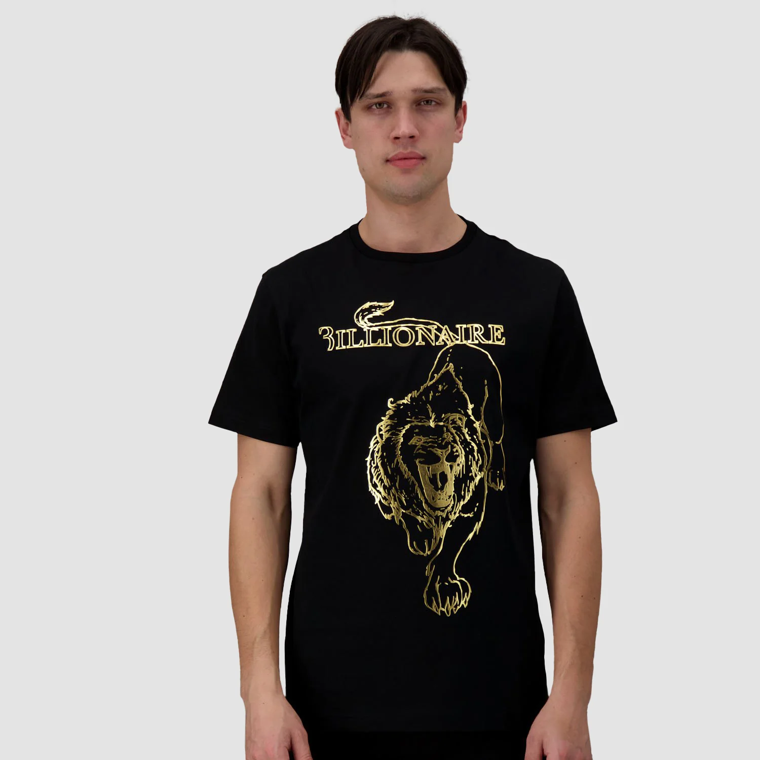 Billionaire Black/Gold SS Lion Round Neck T-Shirt - Image 2