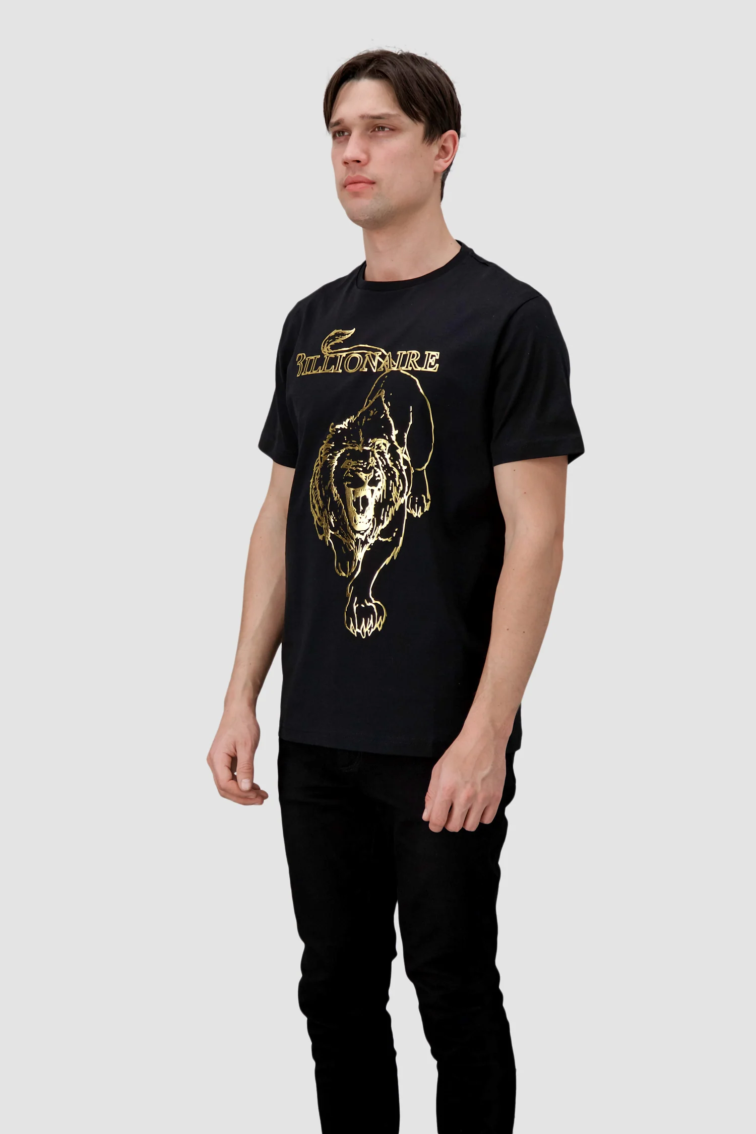 Billionaire Black/Gold SS Lion Round Neck T-Shirt - Image 3