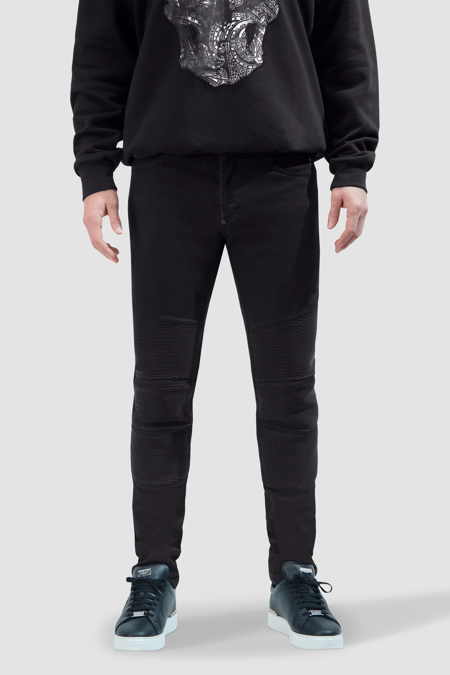 Philipp Plein Black Denim Super Straight Cut Trousers - Image 3
