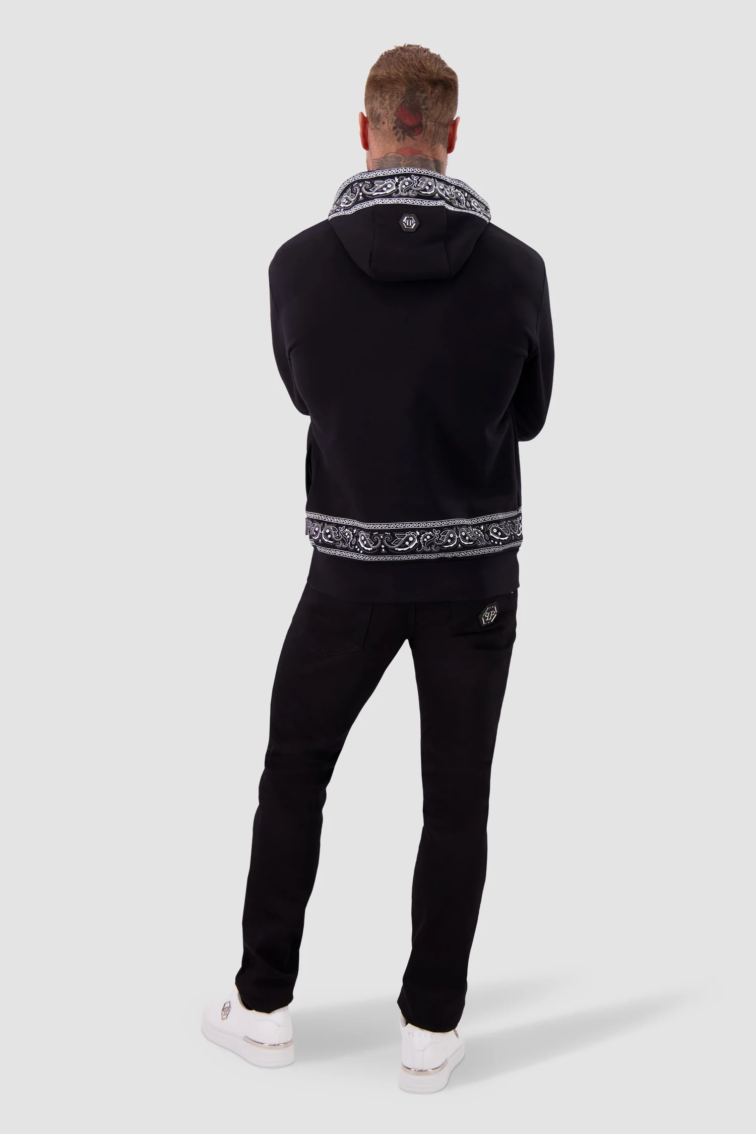 Philipp Plein Black Paisley Strass Hoodie - Image 5