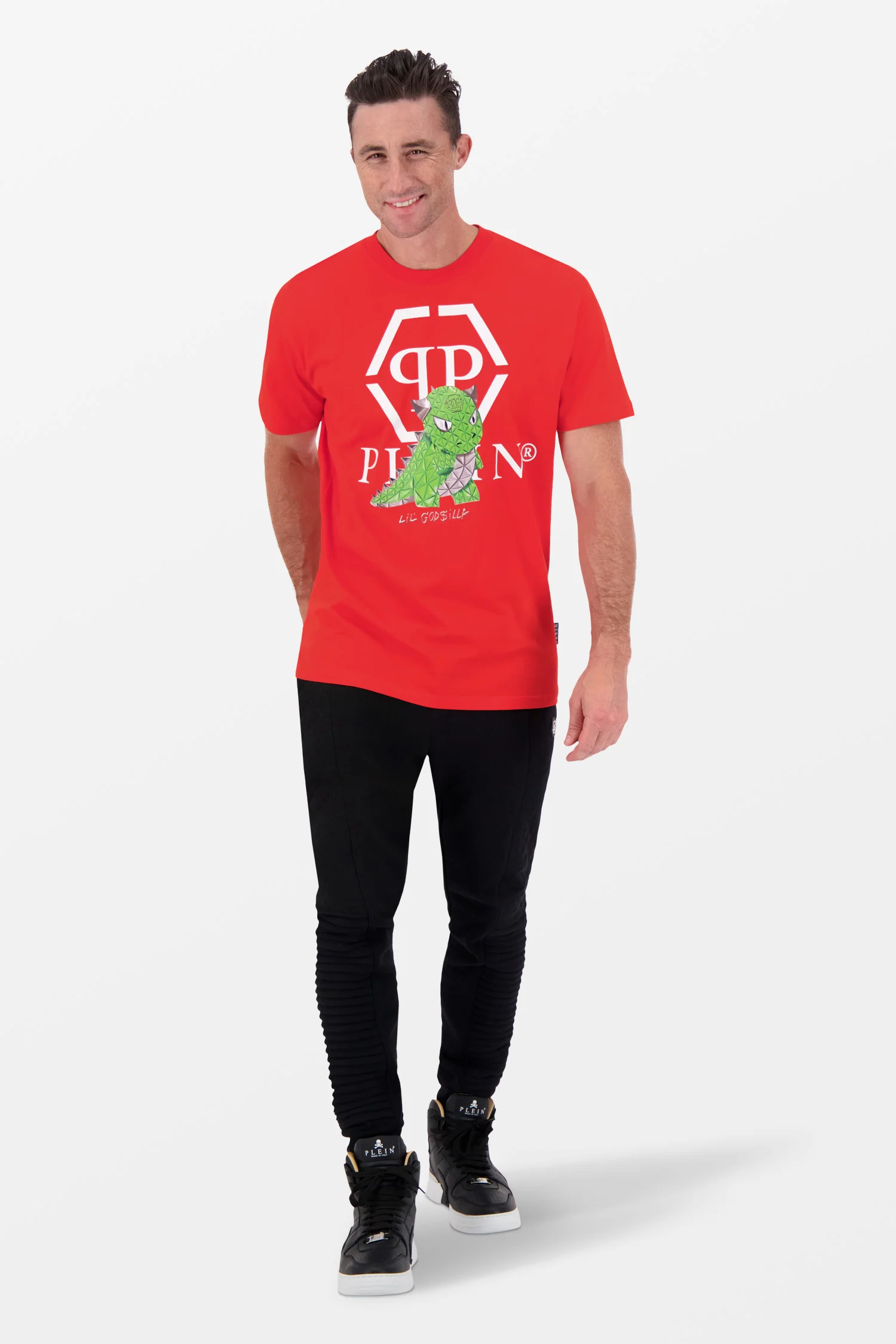 Philipp Plein Red Round Neck SS Monster T-Shirt - Image 3