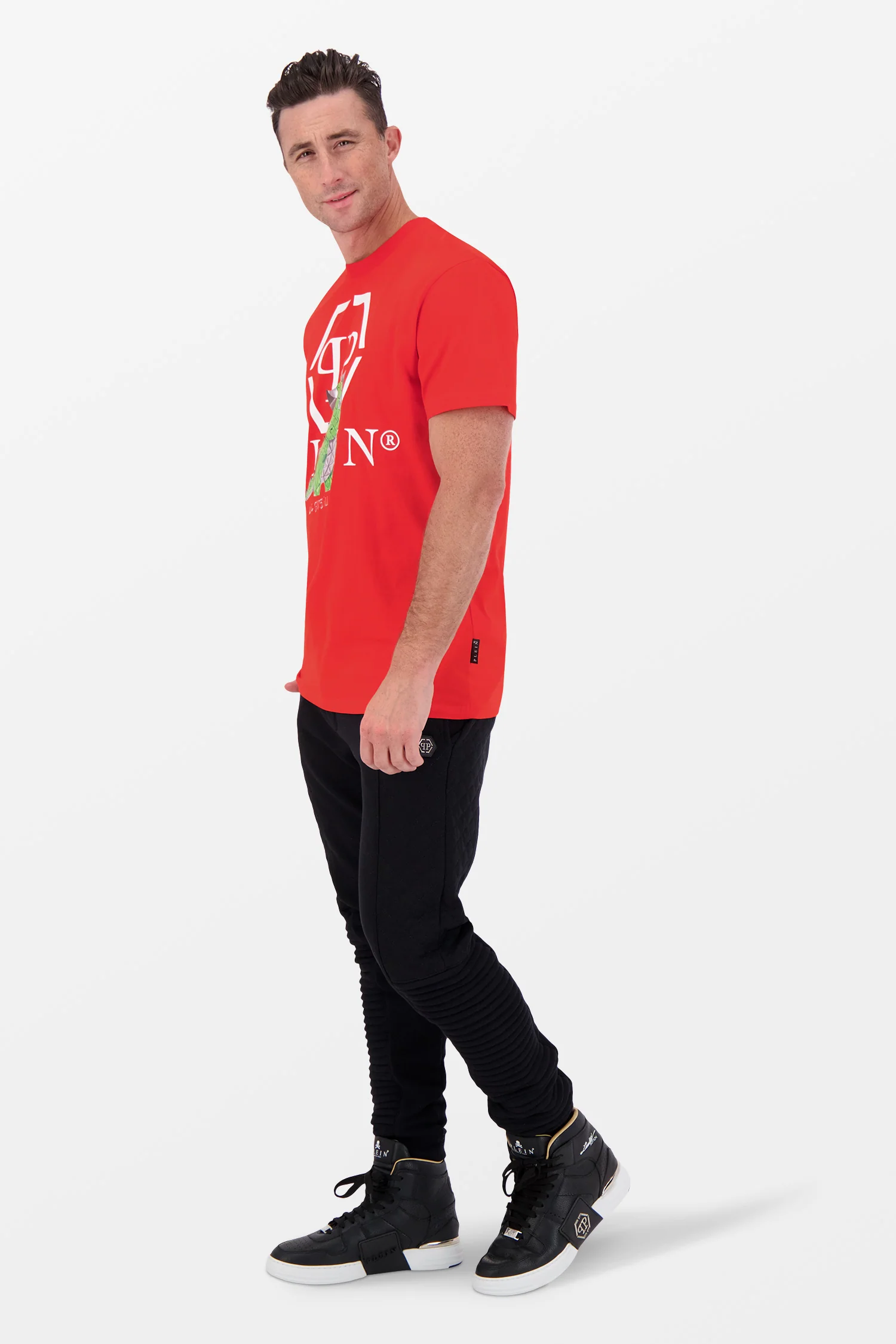 Philipp Plein Red Round Neck SS Monster T-Shirt - Image 4