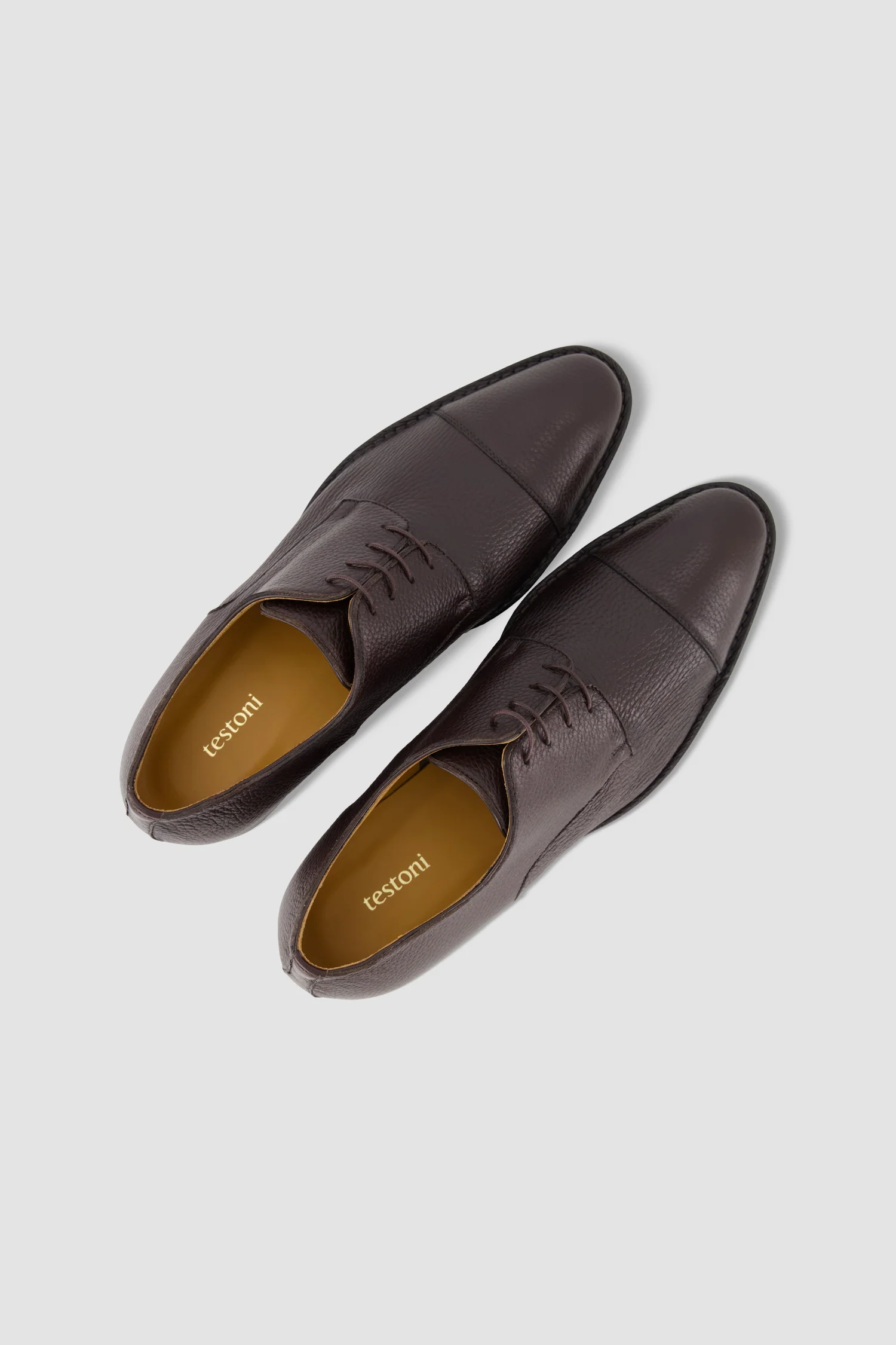 Testoni Cigar Antique Deer Vallebona Derby Shoes - Image 3