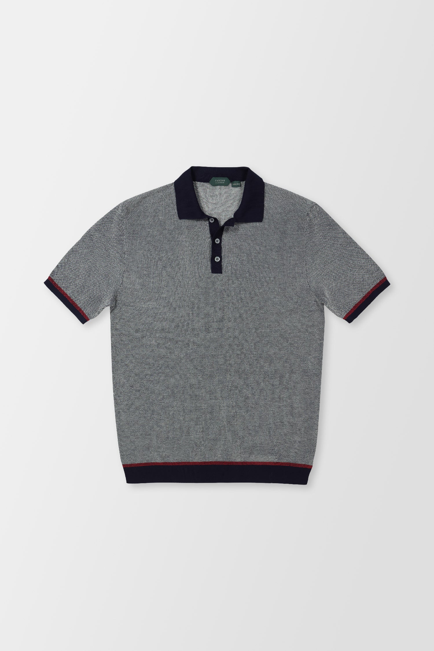 Zanone Grey Classic Polo - Image 3