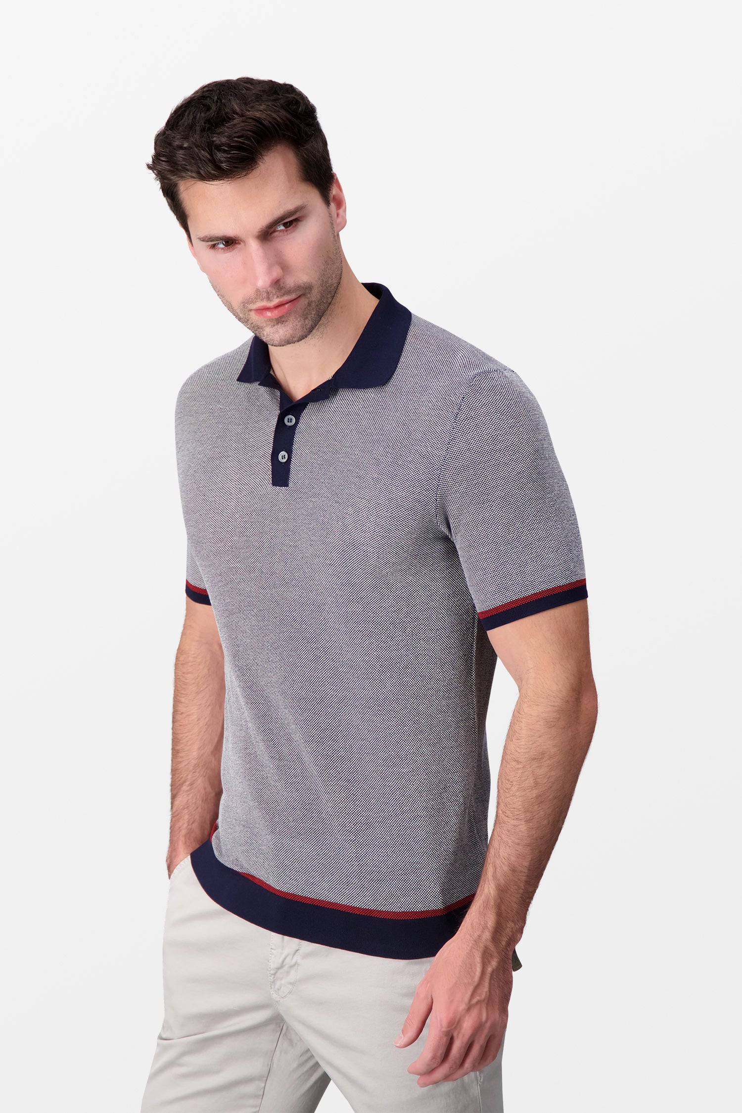 Zanone Grey Classic Polo - Image 5
