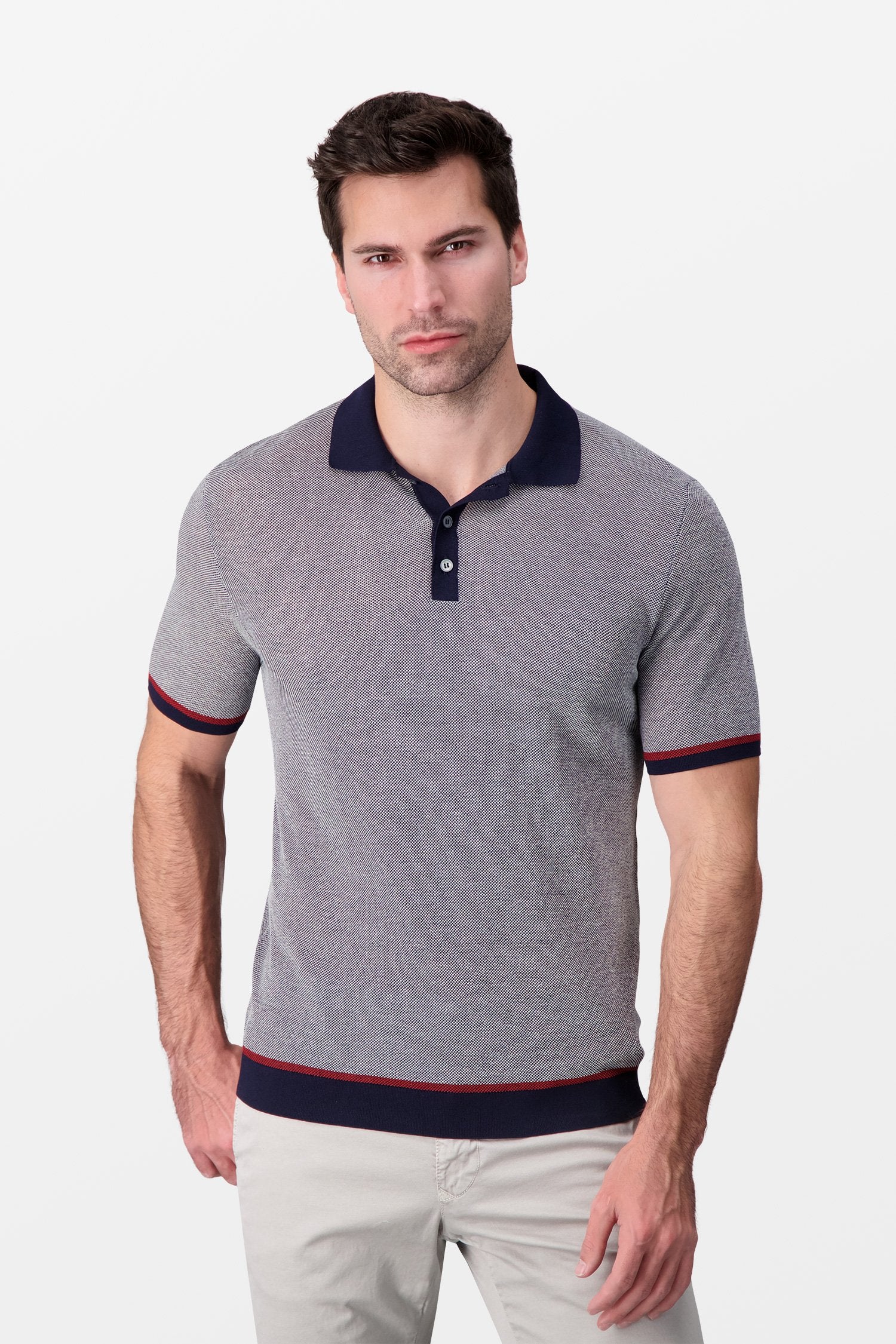 Zanone Grey Classic Polo - Image 6