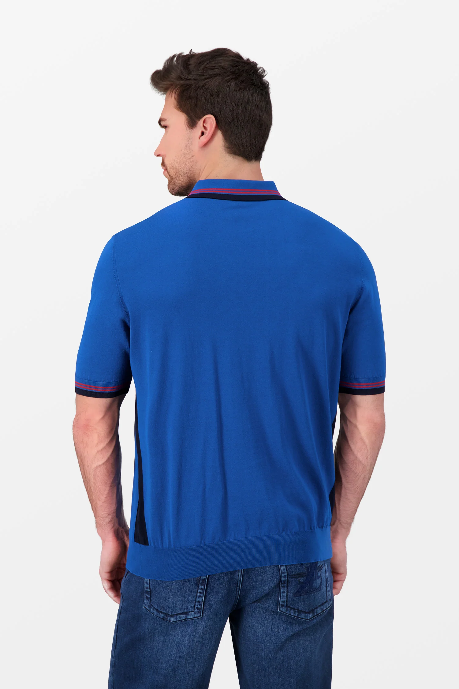 Zilli Blue Zip Polo - Image 4