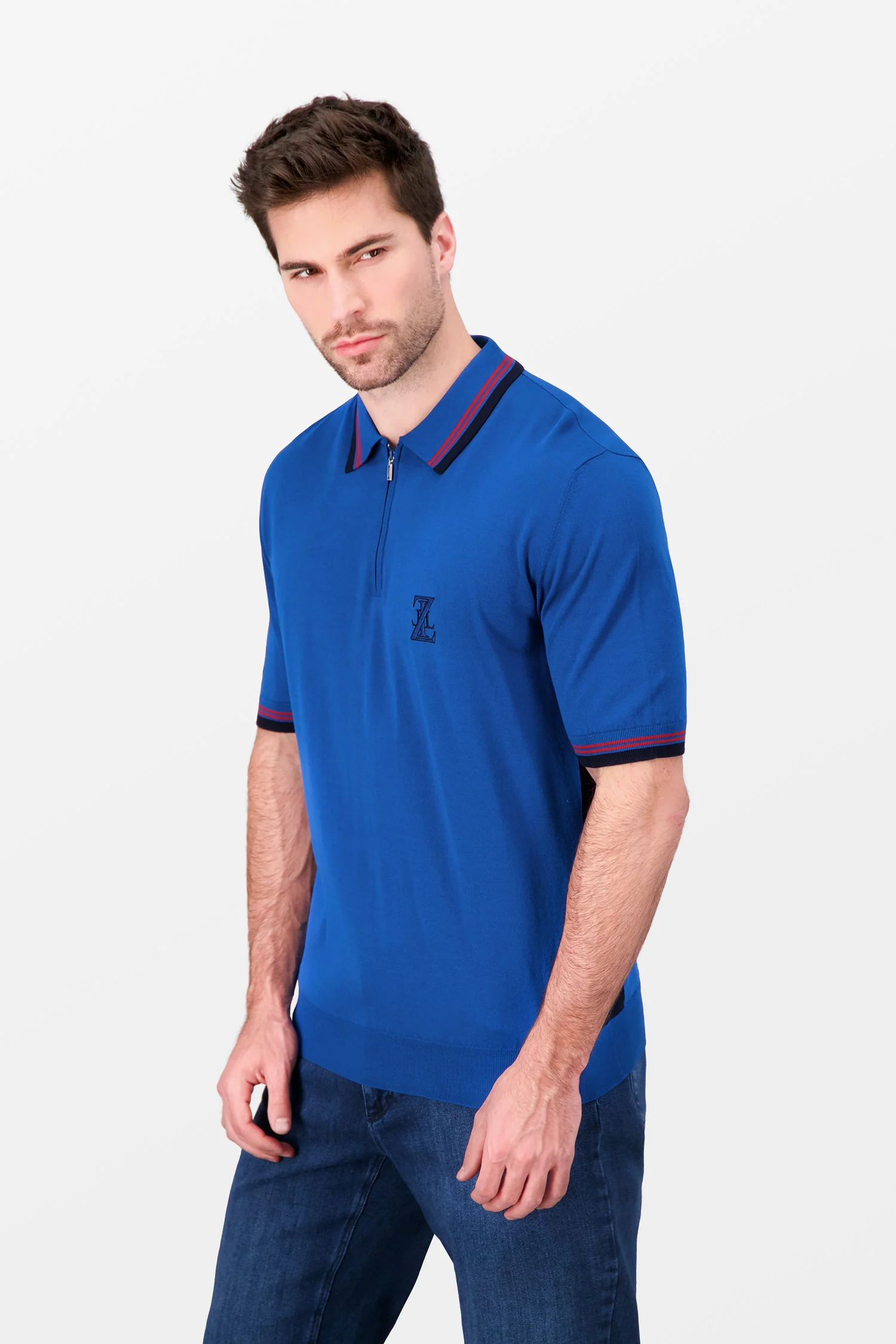 Zilli Blue Zip Polo - Image 5