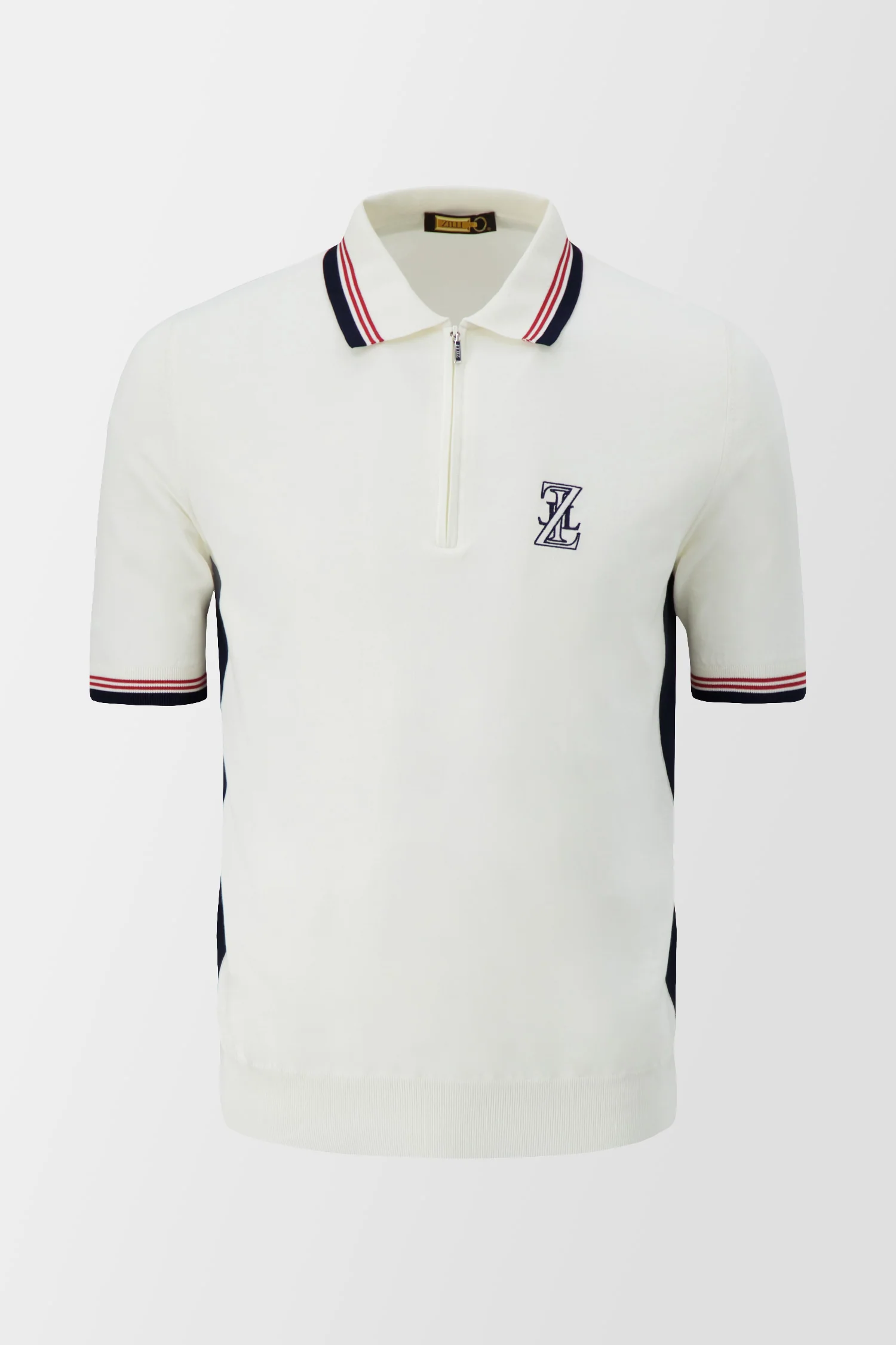 Zilli White Zip Polo